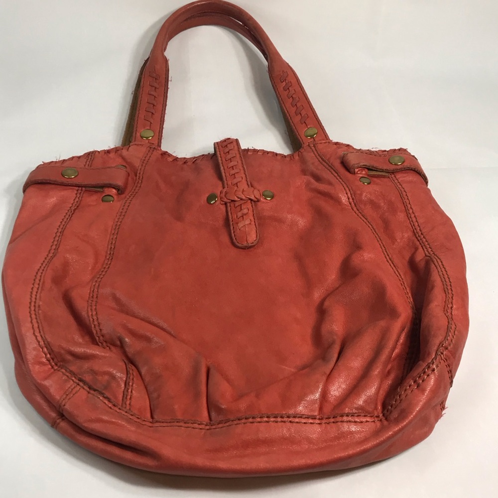 ❌SOLD Lucky Brand Italian Leather Purse Red Hobo B